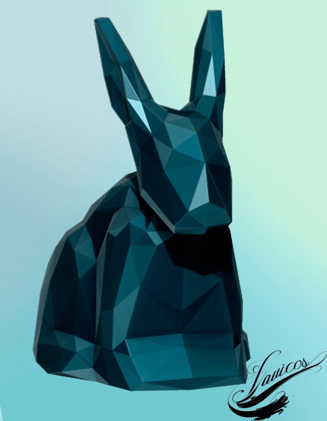 Stylized rabbit sitting and lying Modelo de impresión 3D .c4d .max .obj .3ds .fbx .stl .blend 