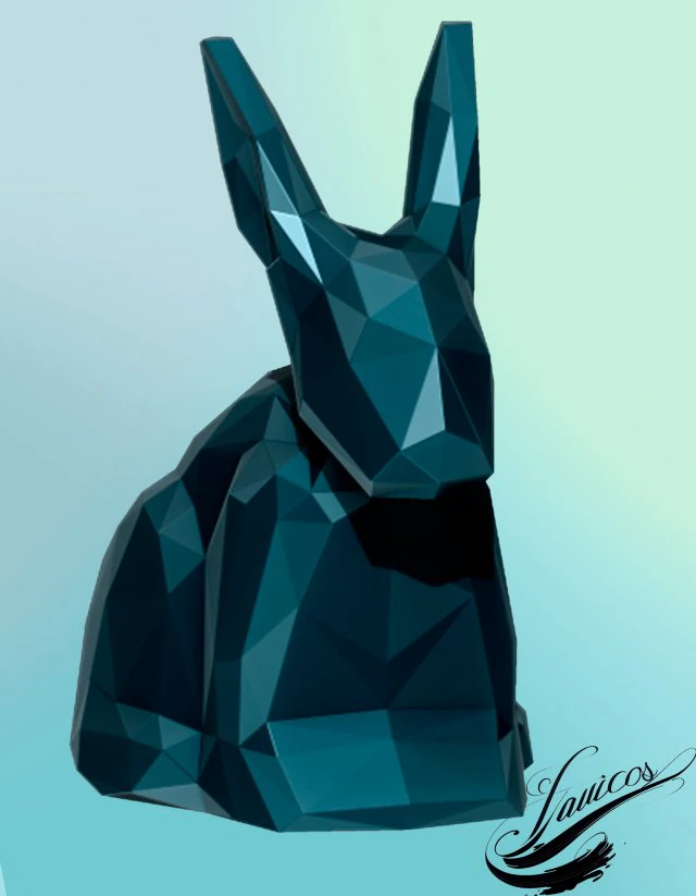 Stylized rabbit sitting and lying 3D Print Model .c4d .max .obj .3ds .fbx .stl .blend 