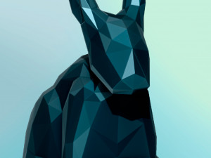 Stylized rabbit sitting and lying 3D-printmodel