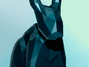 Stilisiertes Kaninchen sitzend und liegend 3D Druckmodell