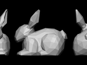 Stylized rabbit sitting and lying 3D Print Model