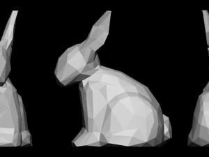 Stylized rabbit sitting and lying 3D Print Model