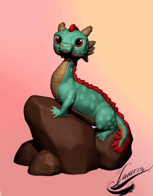 Baby Dragon 3D printmodel .c4d .max .obj .3ds .fbx .stl .blend 