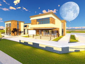 villa modern 3D मॉडल