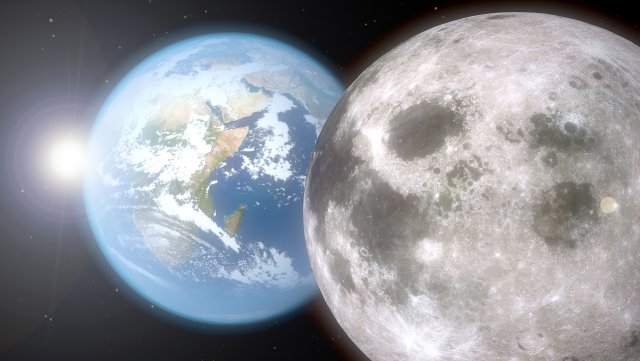 realistic earth and the moon 3D Model .c4d .max .obj .3ds .fbx .stl .blend 