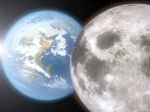 реалістична земля і місяць 3D Модель