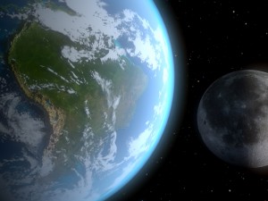 realistic earth and the moon 3D Model