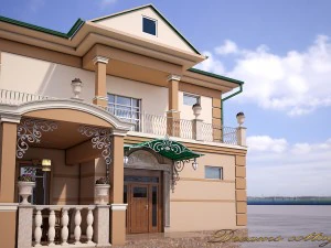 небольшой коттедж загородный дом 3D Модель