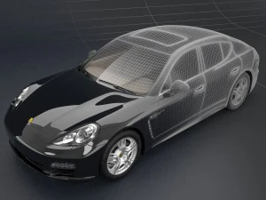 porsche panamera s hybrid 2018 3d- 3D Model