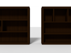 wooden bookshelf set 1 3D Model