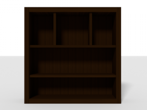 wooden bookshelf set 1 3D Model