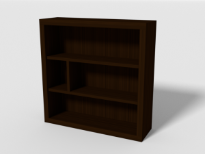wooden bookshelf set 1 3D Model