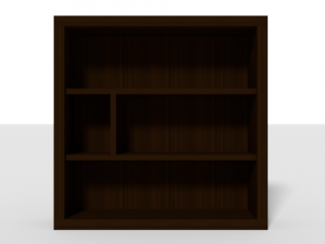 wooden bookshelf set 1 3D Model