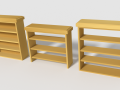 wooden bookshelf set 2 3D मॉडल