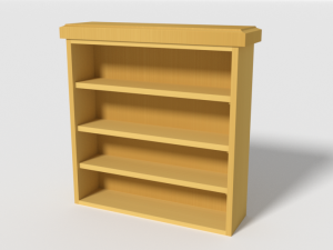 wooden bookshelf set 2 3D मॉडल