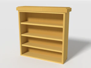 wooden bookshelf set 2 3D Model