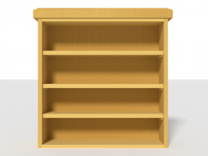 wooden bookshelf set 2 3D मॉडल