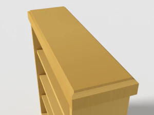 wooden bookshelf set 2 3D Model