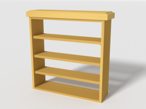 wooden bookshelf set 2 3D मॉडल