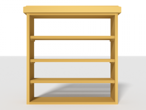 wooden bookshelf set 2 3D मॉडल
