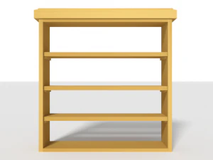 wooden bookshelf set 2 3D Model
