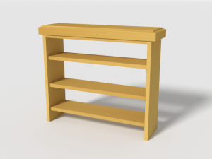 wooden bookshelf set 2 3D मॉडल