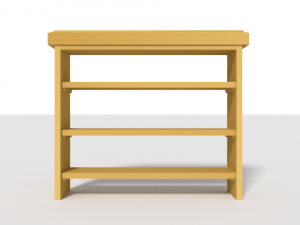 wooden bookshelf set 2 3D मॉडल