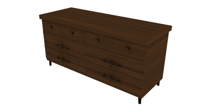 wooden dresser 3D Model .c4d .max .obj .3ds .fbx .stl .blend 