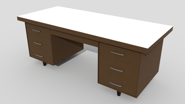 low poly wooden desk 3D 모델 .c4d .max .obj .3ds .fbx .stl .blend 