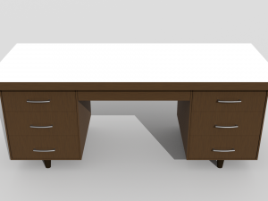 low poly wooden desk 3D 모델