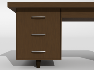 low poly wooden desk 3D 모델