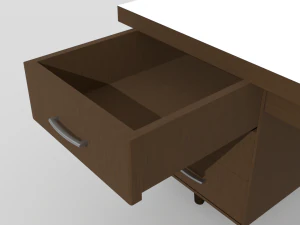 mesa de madeira baixa poli Modelo 3D