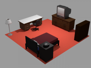 bedroom furniture asset pack Modelo 3D