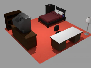 pacote de ativos de m&oacute;veis de quarto Modelo 3D