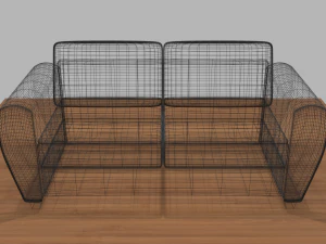 modern two-seat couch 3D Model