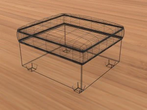 modern ottoman single 3D Model