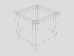 modern glass side table 3D Model