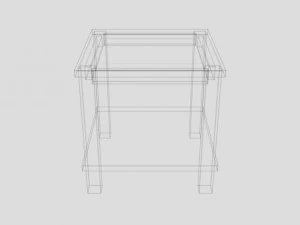 modern glass side table 3D Model
