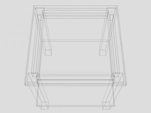 modern glass side table 3D Model