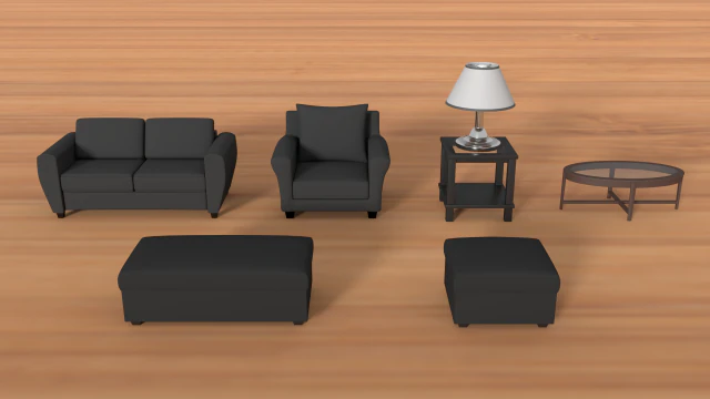 pacote de recursos de sala de estar moderna Modelo 3D .c4d .max .obj .3ds .fbx .stl .blend