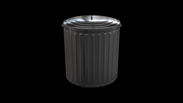 metal trash can 3D Model .c4d .max .obj .3ds .fbx .stl .blend 