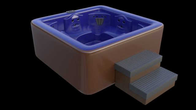 simple hot tub set 3D Модель .c4d .max .obj .3ds .fbx .stl .blend 