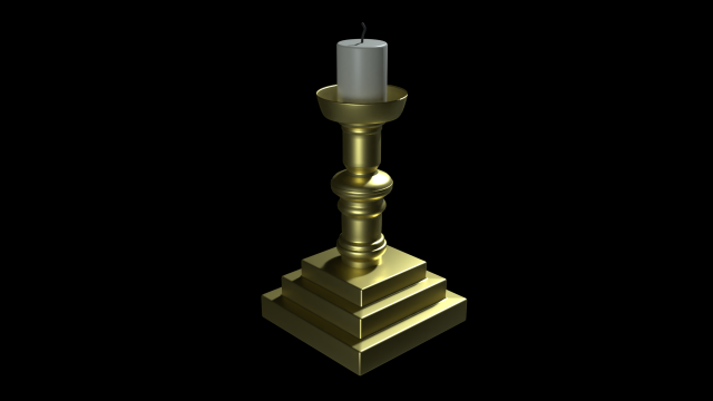 church candle v2 3D Model .c4d .max .obj .3ds .fbx .stl .blend 