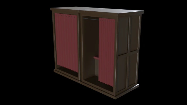 church confession box v2 3D Model .c4d .max .obj .3ds .fbx .stl .blend