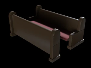 kerkbank ingesteld 3D Model