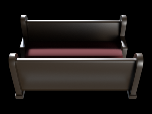 church pew set 3D 模型
