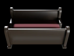 church pew set 3D Model