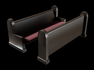 church pew set 3D 模型