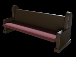 church pew set 3D Model