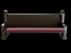 church pew set 3D 模型
